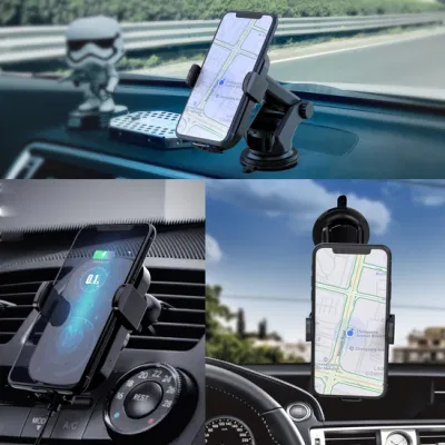 Suporte de telefone para carro N12 Carregador sem fio rápido de indução infravermelha automática