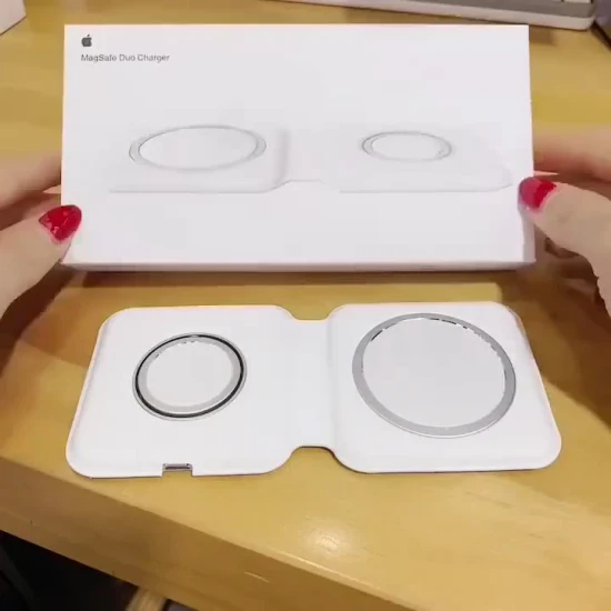 2022 Nova venda quente Carregador sem fio Duo dobrável de carregamento rápido para celular Magsafe Carregador magnético sem fio para iPhone para Air Pods para Apple Watch